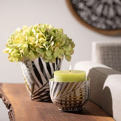 Tropical Patterned Container - 8.75''