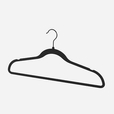 Ensemble de 10 cintre caoutchoutés - noir