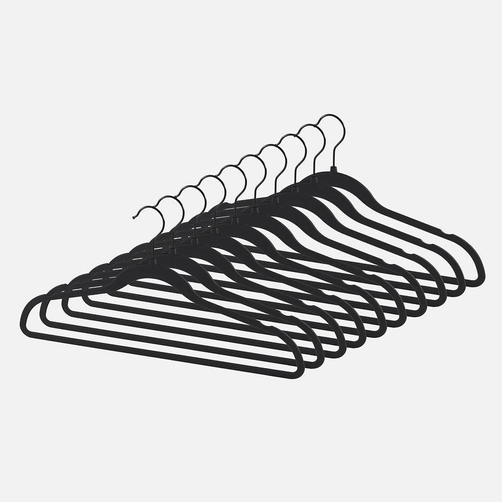 Ensemble de 10 cintre caoutchoutés - noir