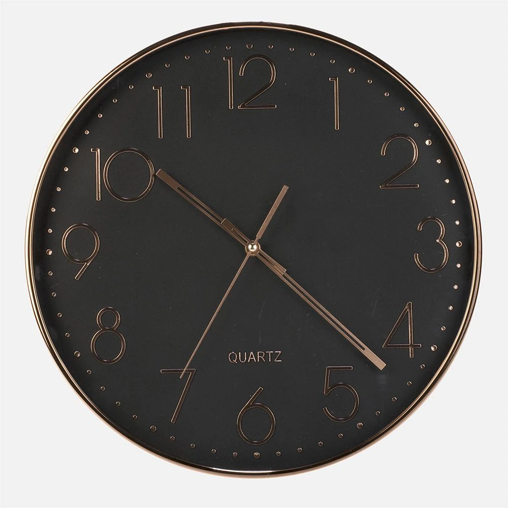 Rose Gold and Black Wall Clock