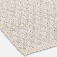 Cotton Casuals Shuttle Weave Rug - Ivory/Light blue