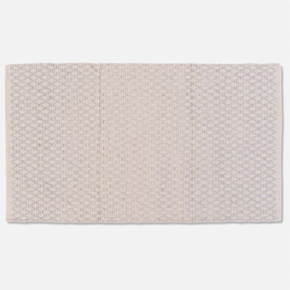 Cotton Casuals Shuttle Weave Rug - Ivory/Light blue