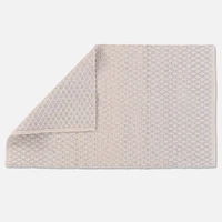 Cotton Casuals Shuttle Weave Rug - Ivory/Light blue