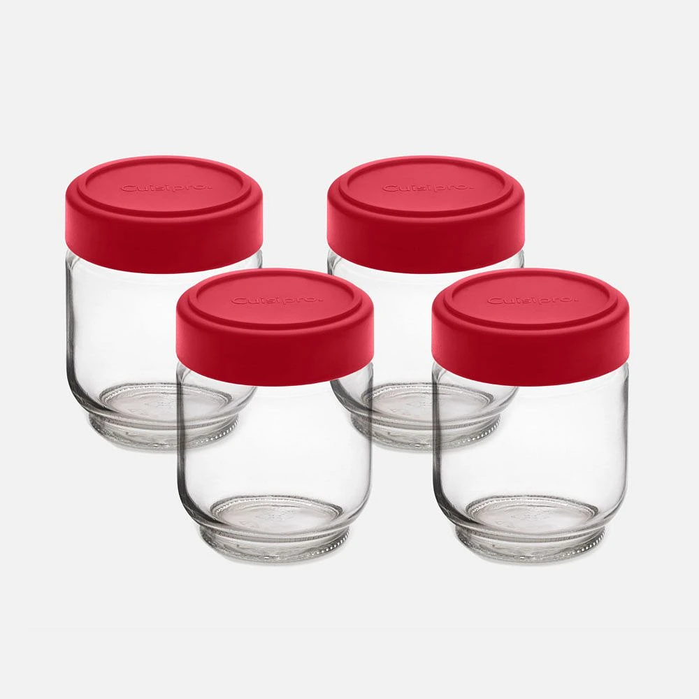 Set of 4 Cuisipro Leakproof Glass Jars