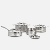 Cuisinart Try-Ply Batterie de cuisine d'allure rétro martelé à la main, 8 pièces 