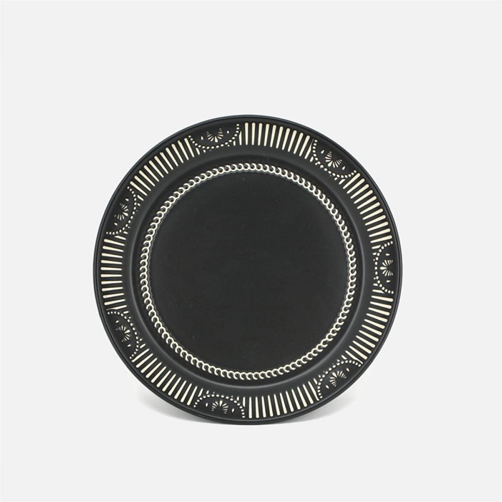 Batik Black Salad Plate by BIA