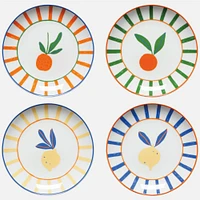 Citrus Burst Appetizer Plates, Set of 4