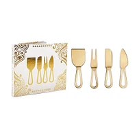 Set of 4 Gold Cheese Knives by Natural Living