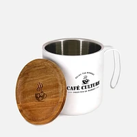 White stainless steel Double Walled Mug by Café Culture