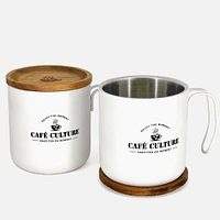 White stainless steel Double Walled Mug by Café Culture