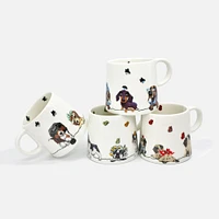 Set of 4 Paws Café Dog Mugs by BIA