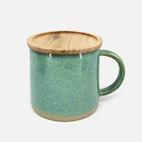 BIA Reactive Mug with Wood Cover - Green, 400ml