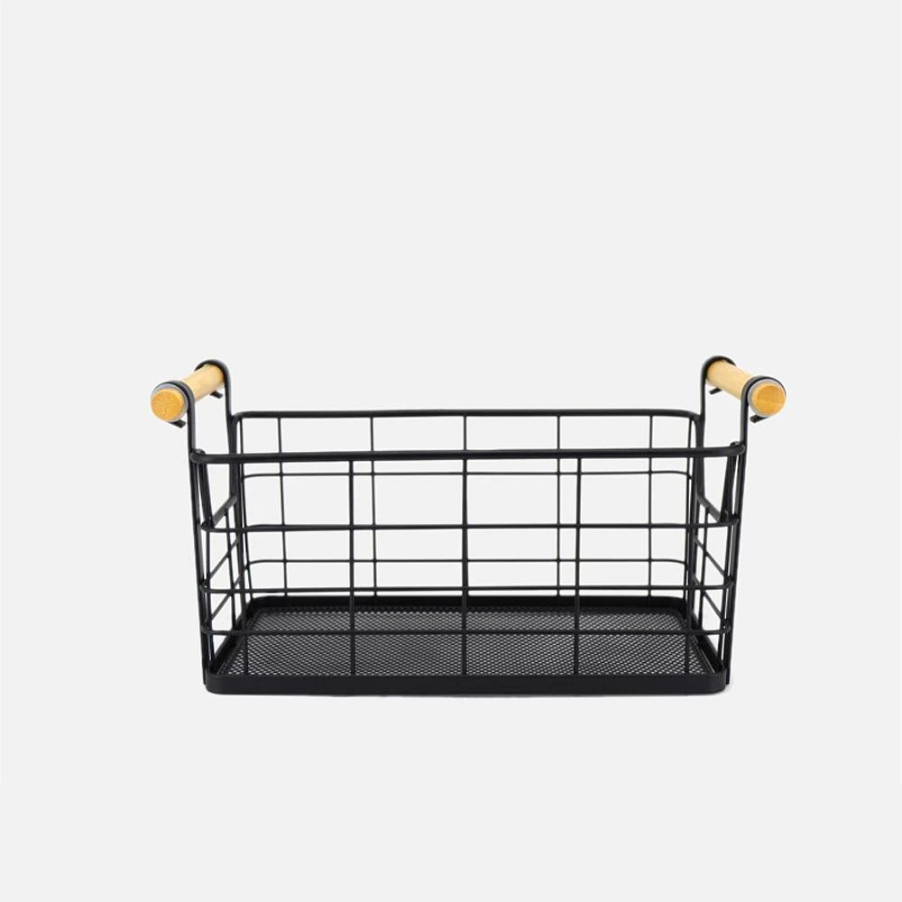 Black Metal Organizer Basket by Natural Living