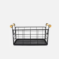 Black Metal Organizer Basket by Natural Living