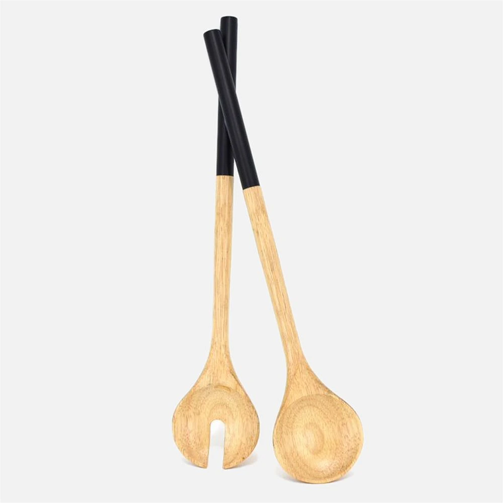 Natural Living Hardwood and Metal Salad Servers, 2 Pieces