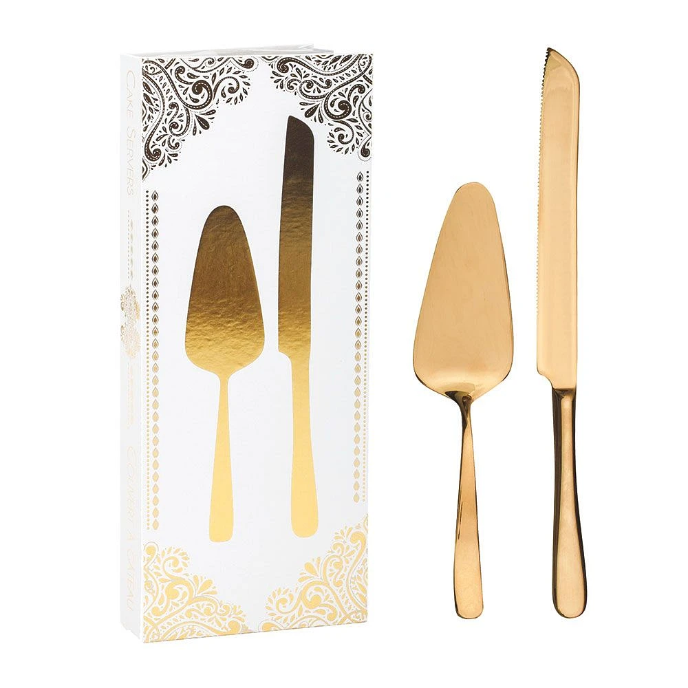 Set of 2 Gold Cake Servers by Natural Living