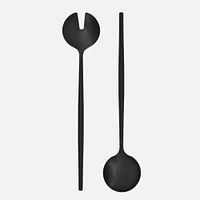 Set of 2 Satin Black Salad Servers by Natural Living