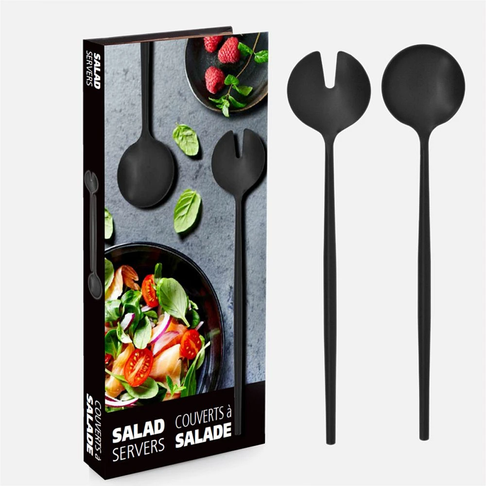 Ensemble de 2 couverts à salade noirs satinés par Natural Living