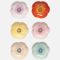 Set of 6 Assorted Flower Pinch Bowls