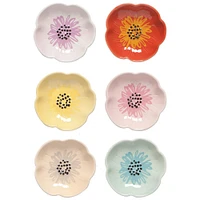 Set of 6 Assorted Flower Pinch Bowls