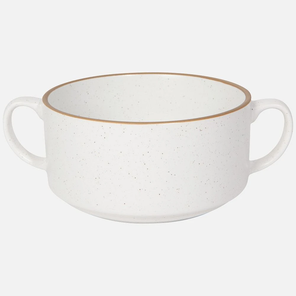 Danica Soup Bowl With Handles, 20oz - White