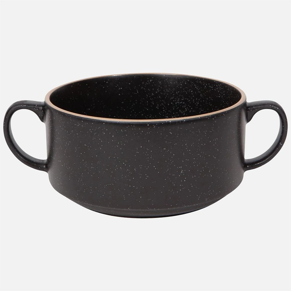 Danica Soup Bowl With Handles, 20oz - Black 