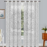 Dalilah Semi-Sheer Embroidered Grommet Curtain