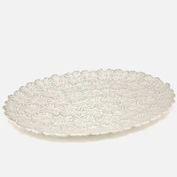 Bouquet White Oval Platter by BIA