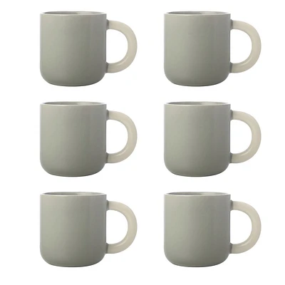 Ensemble de 6 tasses grises « Sherbert » par Maxwell & Williams (370 ml)