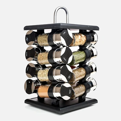 Aurora 16-Piece Revolving Wood Spice Rack