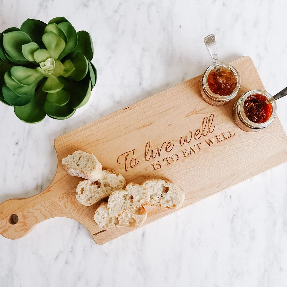 Maple Reversible Cutting Board with Handle by CL CUISILUXE