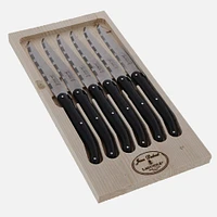 Set of 6 Laguiole Black Vintage Steak Knives by Jean Dubost Laguiole