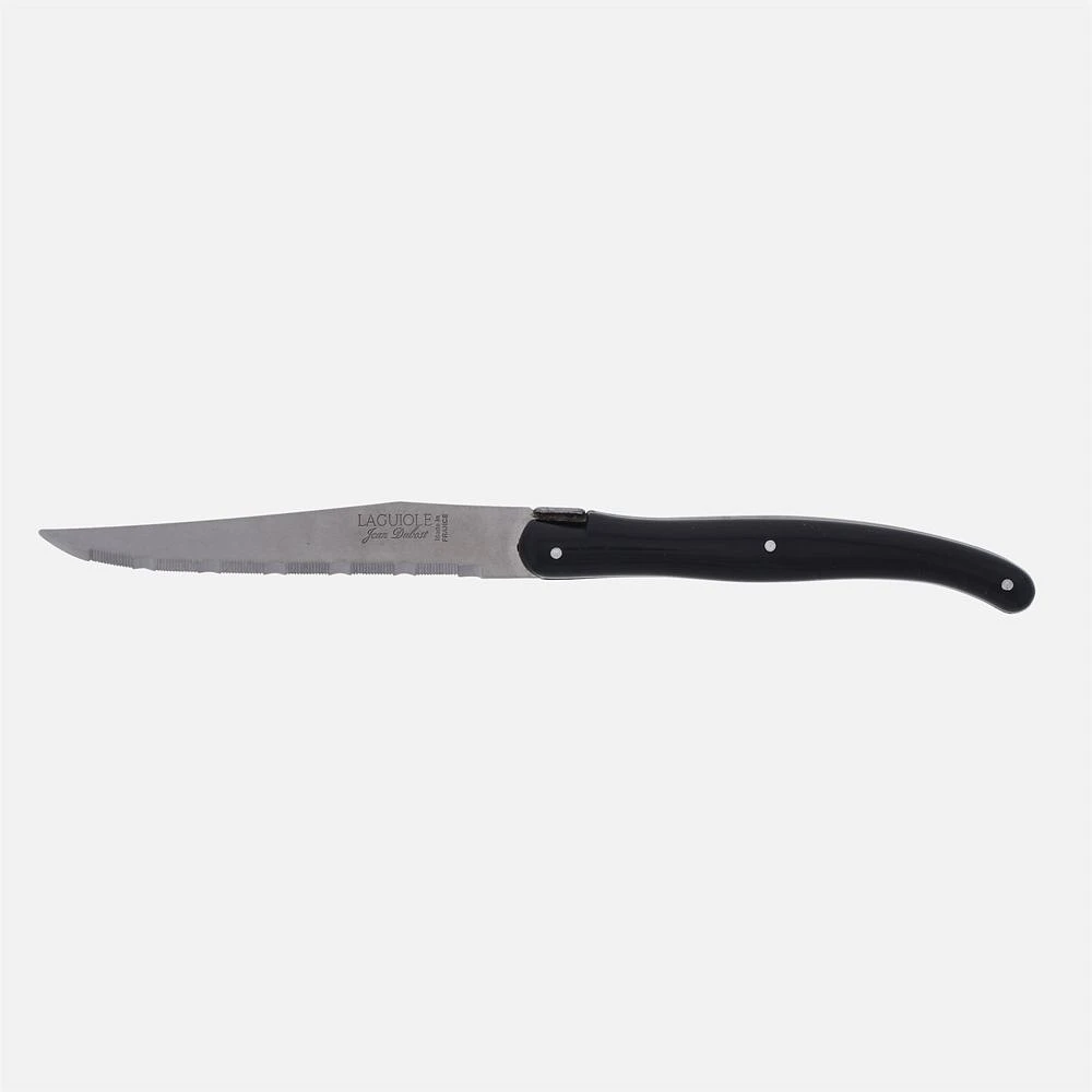 Set of 6 Laguiole Black Vintage Steak Knives by Jean Dubost Laguiole