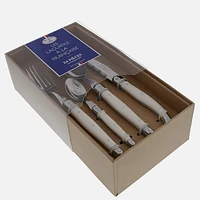 Jean Dubost Laguiole 24-Piece White Flatware Set