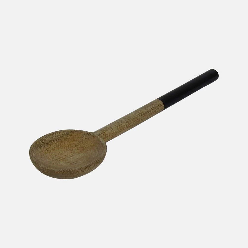 Black Dipped Wooden Salad Server