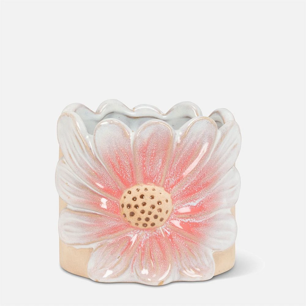 Sm Pink Daisy Planter 4"H