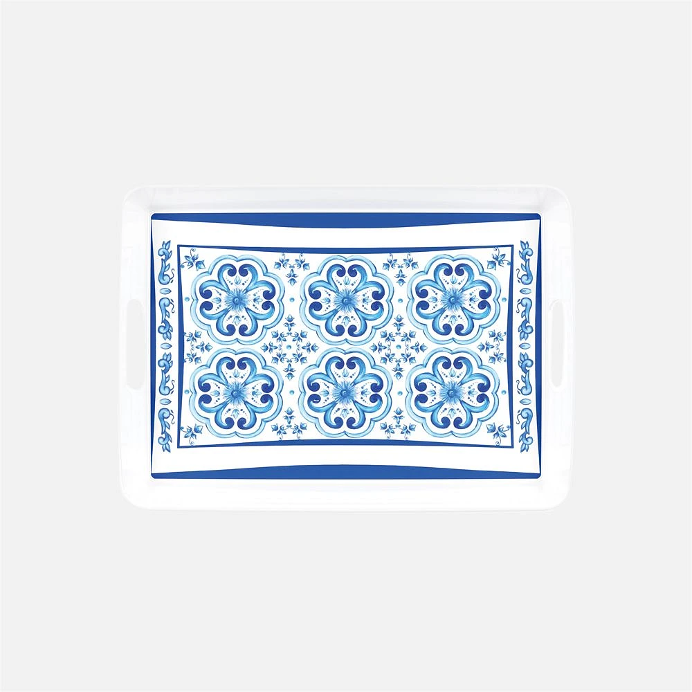 Blues Rectangular Tray With Handle