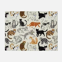 Feline Friends Glass Cutting Board