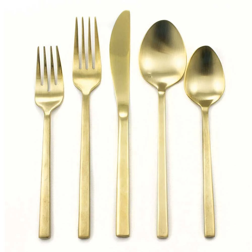 Arezzo Brushed Gold 20-Piece Flatware Set