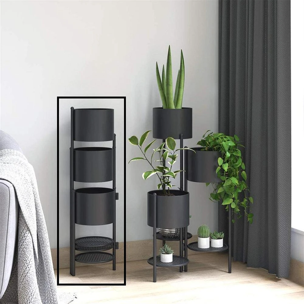 Foldable 6-Tier Planter - Black