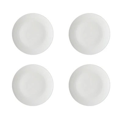 Set of 4 White Basics Coupe Entrée Plates by Maxwell & Williams ( 23 cm)