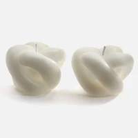 Knotted Candles, Set of 2 - White 