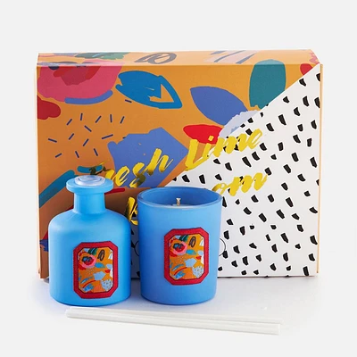 Reed Diffuser & Candle Gift Set - Fresh Lime Blossom