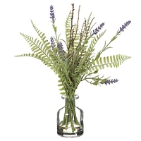 Lavender and Fern In Glass Vase by Gino Signature