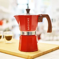 Grosche Milano Red Stovetop Espresso Maker - 6 cup