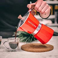 Milano Red Stovetop Espresso Maker by Grosche - 9 Cup