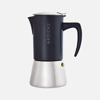 Cafetière à espresso Milano Steel noire par Grosche - 6 tasses