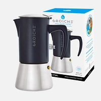 Milano Steel Black Stovetop Espresso Maker by Grosche - 6 cup