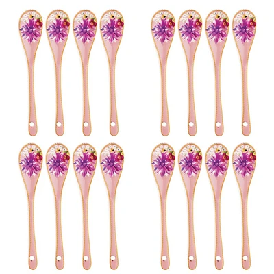 Set of 4 Dahlia Pink Teaspoons by Maxwell & Williams