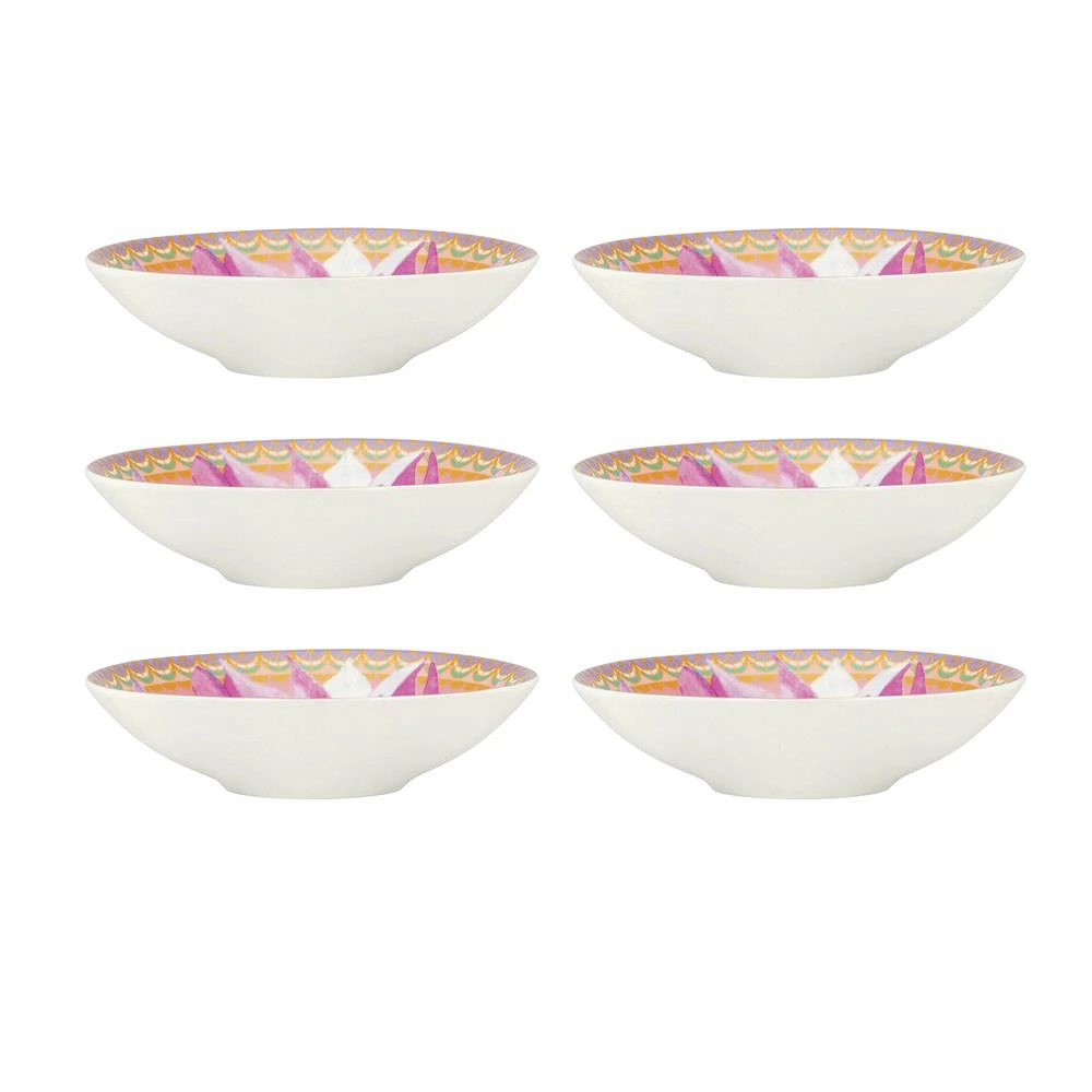 Ensemble de 6 plats ronds roses « Dahlia » par Maxwell & Williams (10 cm)